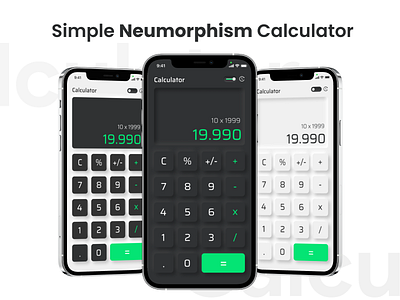 Neumorphism Calculator app design typography ui ux