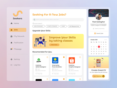 Job Seekers Website UI app design job application ui ux website
