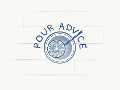 [WIP] Pour Advice Graphic cocktail logo monochrome sketch