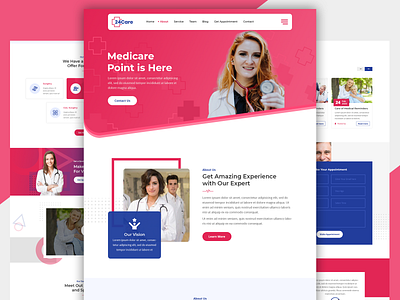 Medical Website adobe photoshop branding clinic design doctors website events hospital hospital website landing page design medical medical website nursing home typography ui ux website design