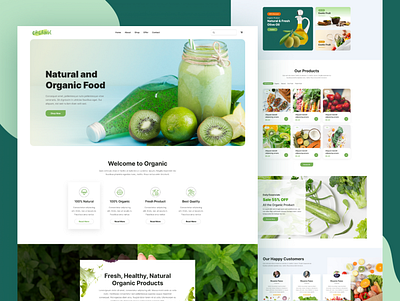 Organic Food Landing page branding delivery food delivery landing page design meat products organic organic food organic products organic vegetables ui ui desing uiux user interface design ux vegetables web website design