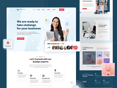 Business Consultant Homepage agency business clean company consulting design finance homepage landing page service top website typography ui ux website design