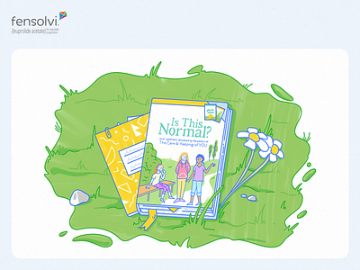 Fensolvi – Little a Little Longer Content Hub Illustrations book chamomile green handwritten illustration kids playful