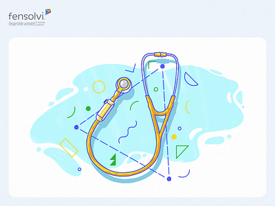 Fensolvi – Little a Little Longer Content Hub Illustrations blue handwritten illustration medical playful stethoscope yellow