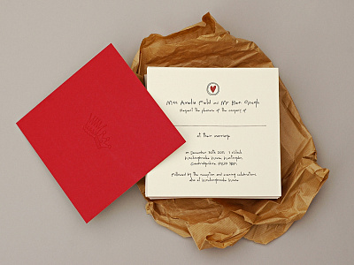 Ben and Amelia Letterpress Wedding Invites cream duplex handwritten invites letter press letterpress love luxury red wedding wedding invites