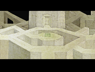 Labyrinth 2019 architecture borges citadel dark darkness illustration labyrinth mystery path puzzle
