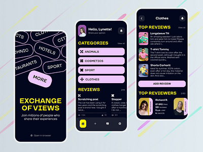 Opinion Exchange App android animation app design feedback graphic design ios mobile mobile app mobile interface mobile ui opinion review ui uiux ux