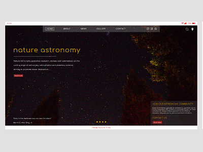 Nature astronomy astronomy branding community design nature typography ux uxui web web development webdesign website website template