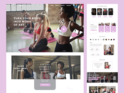 Gym Yoga Landing Page design gym training ui ui design ux uxdesign web website website design yoga