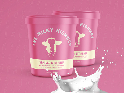 The Milky Highway brand design branding cow dairy design ice cream icon illustration logo