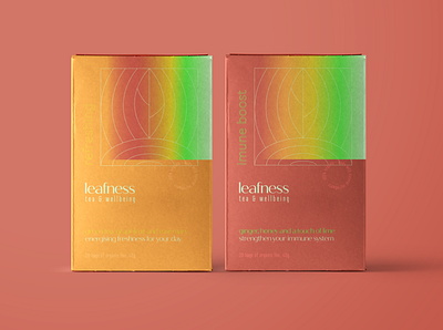Leafness Tea & Wellbeing brand design branding design food icon illustration logo natural organic packaging design