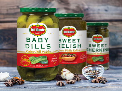 Del Monte Pickles Rebrand art direction branding design packaging visual design visual identity