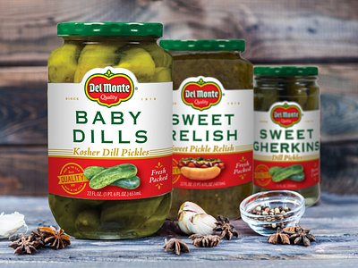 Del Monte Pickles Rebrand art direction branding design packaging visual design visual identity