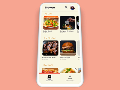 Recipe App- Add to My Recipes adobe xd app design auto animate cookbook daily creative challenge mobile design recipe app rotato ui ui design ux ux design