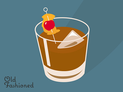 Old Fashioned adobe illustrator branding cocktail flat flat design icon illustration logo old fashioned ui ui design vector