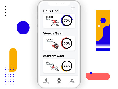 Workout App- Goals 100 day challenge adobe xd app branding design challenge fitness icon ui ui design ux ux design workout