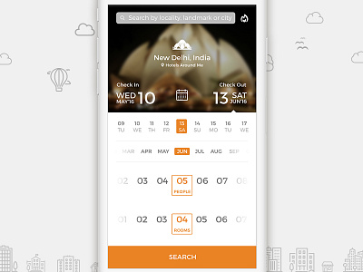 Hotel Booking App app booking calendar hotel hotel booking app quick booking slider ui