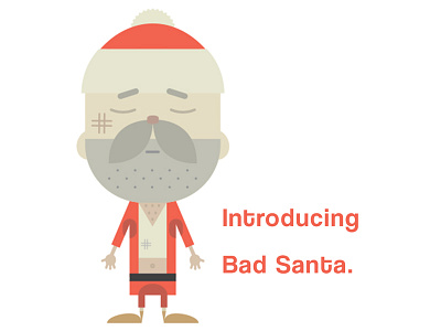 Bad Santa christmas flat art illustration santa