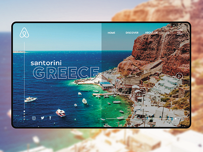 Santorini, Greece airbnb design landing page ui uiux uiuxdesign ux ux design uxui web web design webdesign website website design