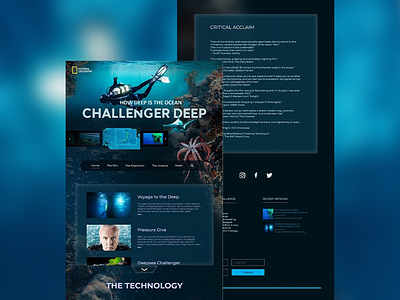 Challenger deep design ui ui design ux design web landing page webpage