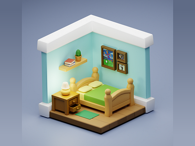 3D Bedroom scene