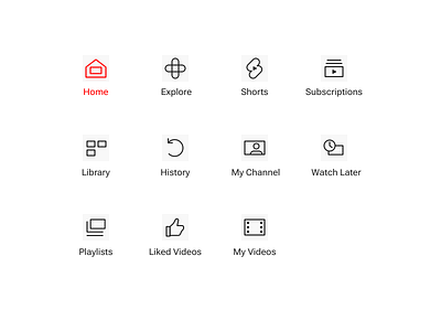 YouTube icons exploration icon redesign ui