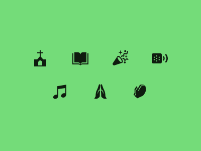 Church app icons glyph icon symbols