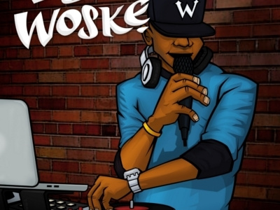 DJ Woskẹ - Self Starter album art illustration