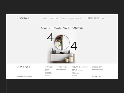 404 page of furniture e-commerce 404 branding design ecommerce furniture website loft ui web