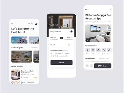 hotel booking app animated prototyping animation hotel booking hotel booking app protopie prototyping