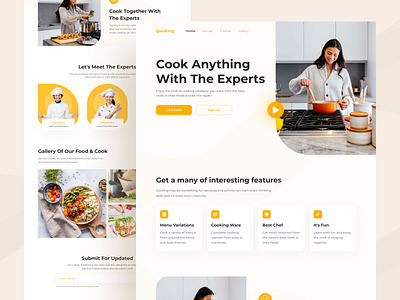 Qooking - Cooking Website Homepage header homepage landing page ui ux web design