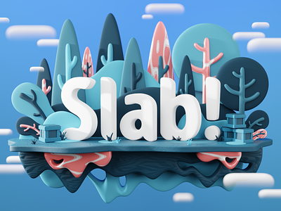 SLAB logo in 3D 3d 3d art 3d modeling 3d render logo