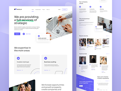 Inveslux - Invesment Landing Page business company finance financial fintech homepage invest investing investment investments investor landing page service startup ui uiux ux web web design website