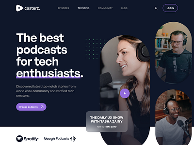 Casterz - Podcast Website by Aryo Pamungkas for SLAB Design Studio on ...