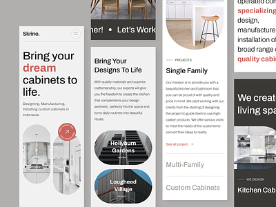 Skrine - Cabinets Manufacturing Responsive adaptive architect architecture cabinet furniture home homepage interior kitchen landing page product property responsive service ui uiux ux web design