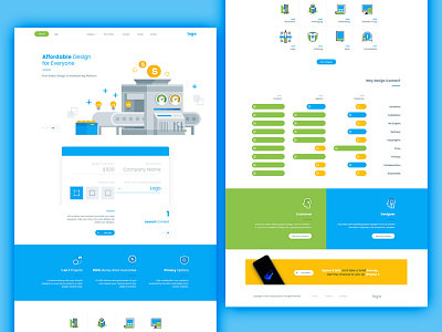 flat web design for contest site contest site flat illustration ui ux web design