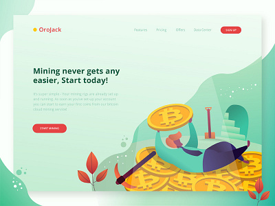 Header Illustration Exploration for bitcoin mining website bitcoin blockchain crypto cryptocurrency header illustration uiux