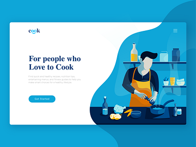 Landing Page Illustration Exploration for Cook theme website flat header homepage illustration landing page ui ux uiux web design