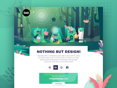 Web redesign of ours! design studio homepage illustration landing page slab design uiux web design