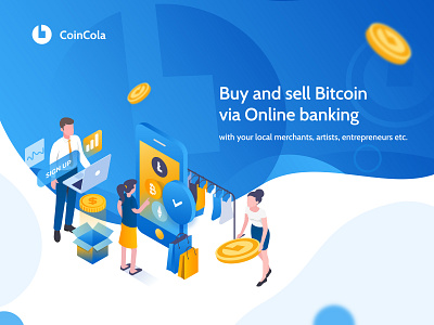 Coincola - bitcoin marketplace website bitcoin crypto crypto currency crypto trading crypto wallet homepage illustration isometric landing page marketplace uiux web design