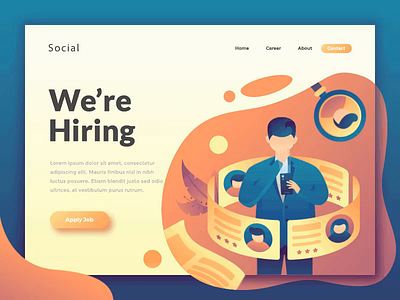 animated hero image animated animation flat gif homepage illlustration landing page uiux web design