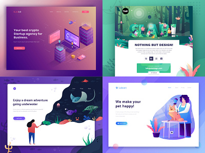 #Top4Shots on @Dribbble from 2018 bitcoin crypto currency flat header illustration isometric landing page top4shots ui ux