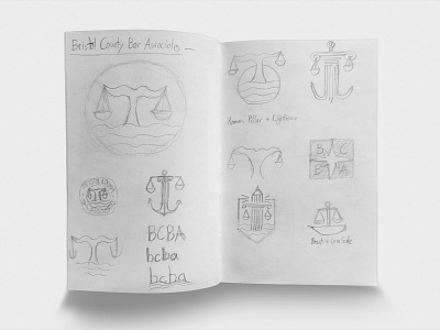 Bristol County Bar Association (BCBA) - Sketches brand brand design brand identity brand identity design branding design process illustration learn logo design logo logo design logo designer logomark logos logos ai process sketch sketches sketching visual identity visual identity design