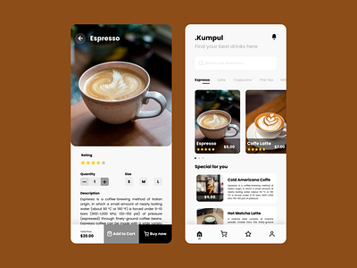 Coffeshop UI Design