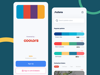 Color Pallete Apps branding design illustration mini minimal mobile app mobile design ui vector