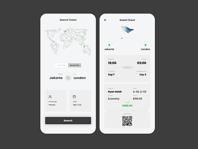 Plane Ticket Apps branding design illustration minimal mobile app mobile design ui vector