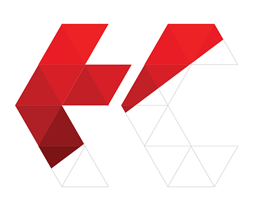 Exnano Creative - Details minimal minimalist minimalistic polygon red typography