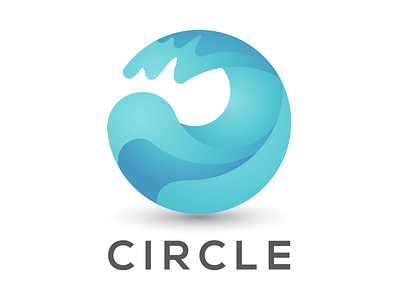Circle liquid water splash for logo