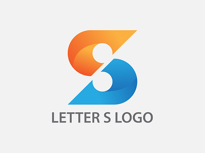 letter s logo design, gradient color, 3d style