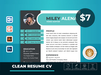 Modern Resume a4 clean cover letter cv cv job elegant resume job minimalist modern modern cv modern resume portfolio professional resume resume resume 2021 resume 2022 resume design resume page resume template resume word